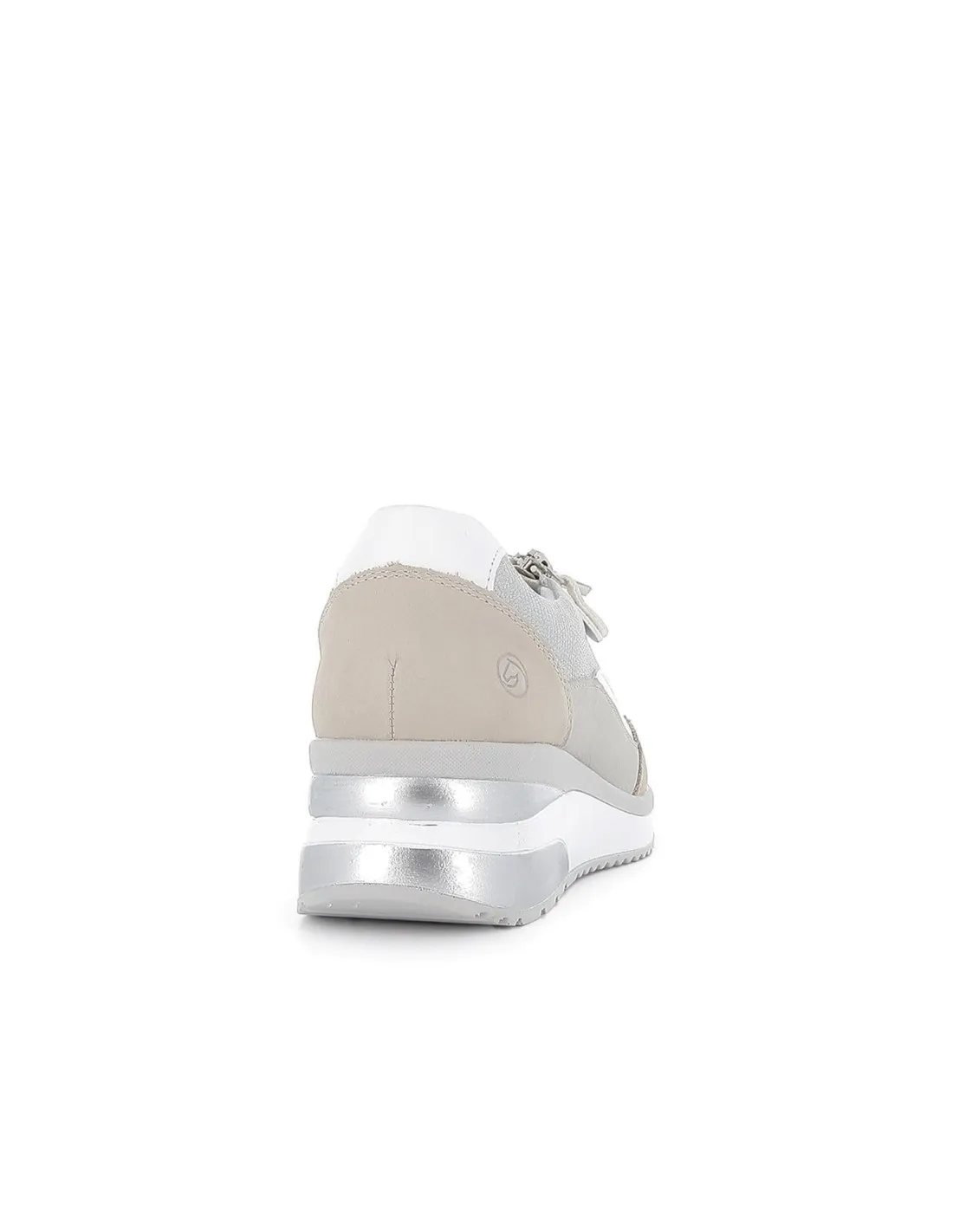 Zapatilla urbana plateada con cuña mujer Remonte