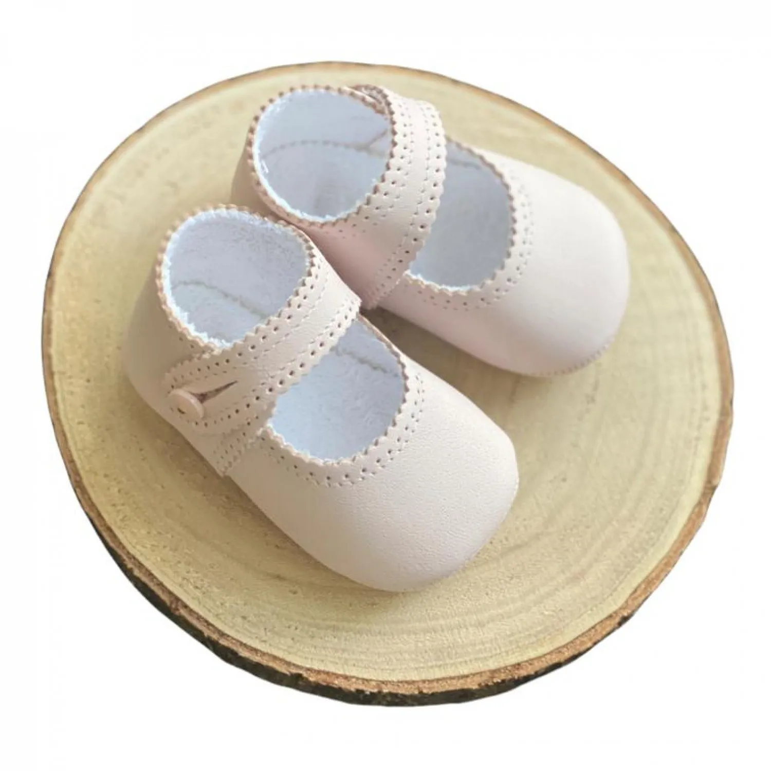 Zapatito para niña de piel rosa o blanco