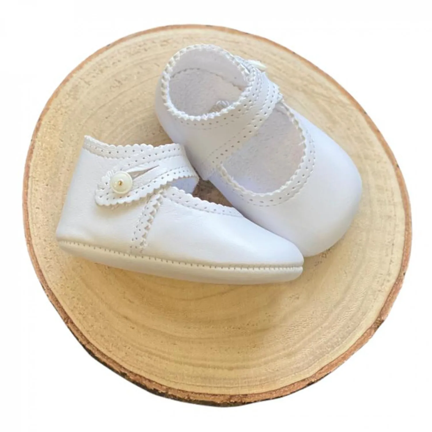 Zapatito para niña de piel rosa o blanco