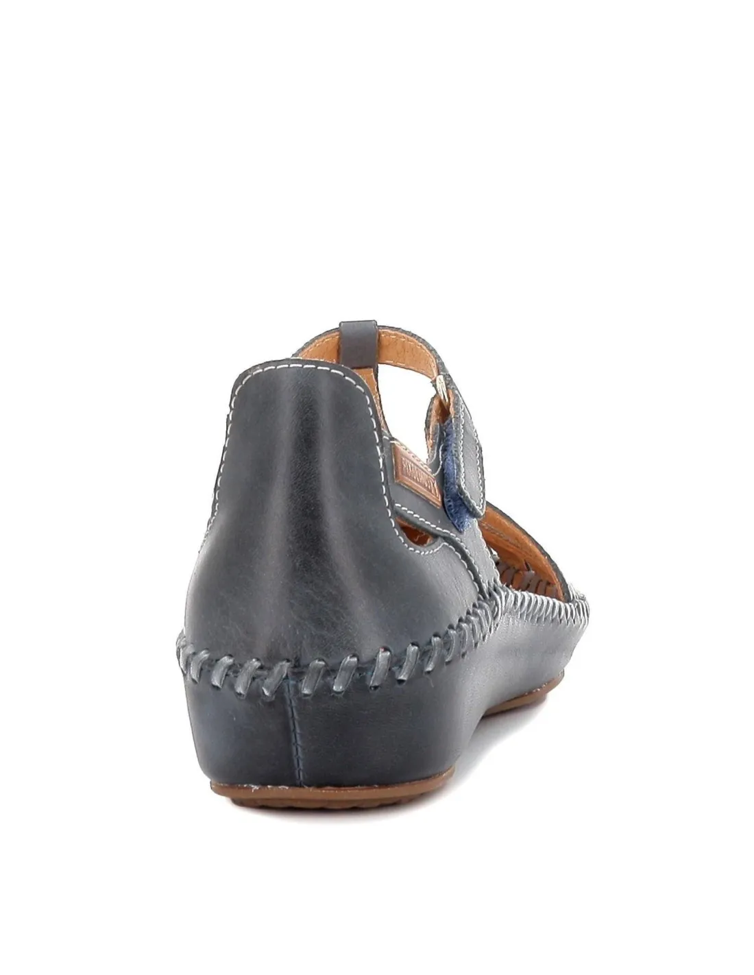 Zapato semiabierto con calado plano para mujer azul Pikolinos