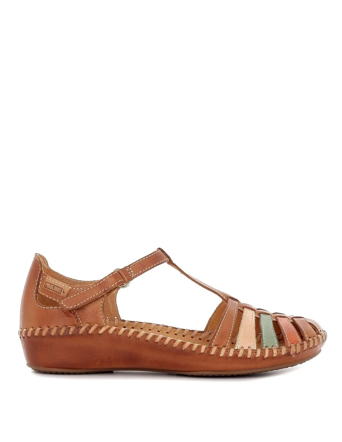 Zapato semiabierto con calado plano para mujer cuero Pikolinos