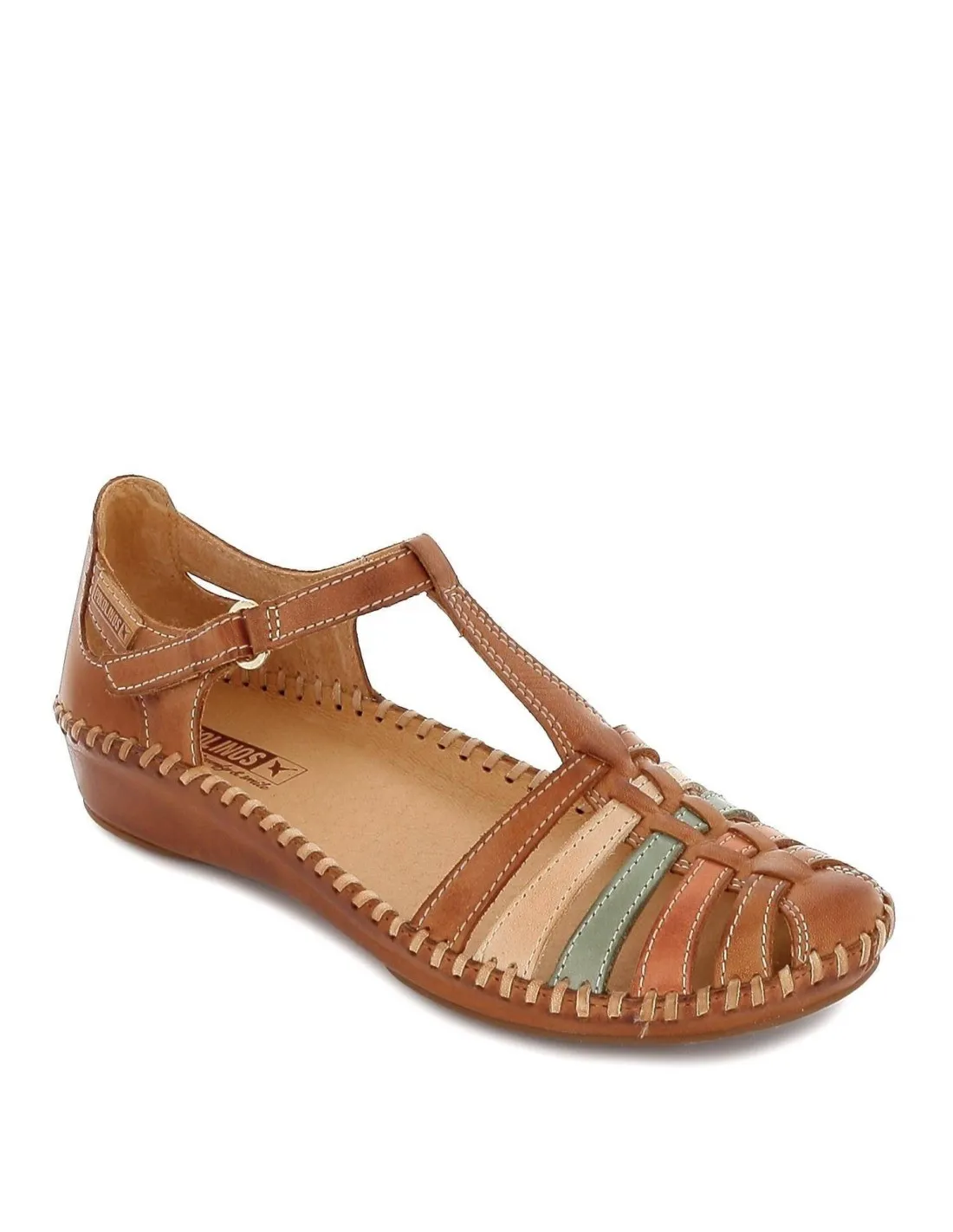 Zapato semiabierto con calado plano para mujer cuero Pikolinos