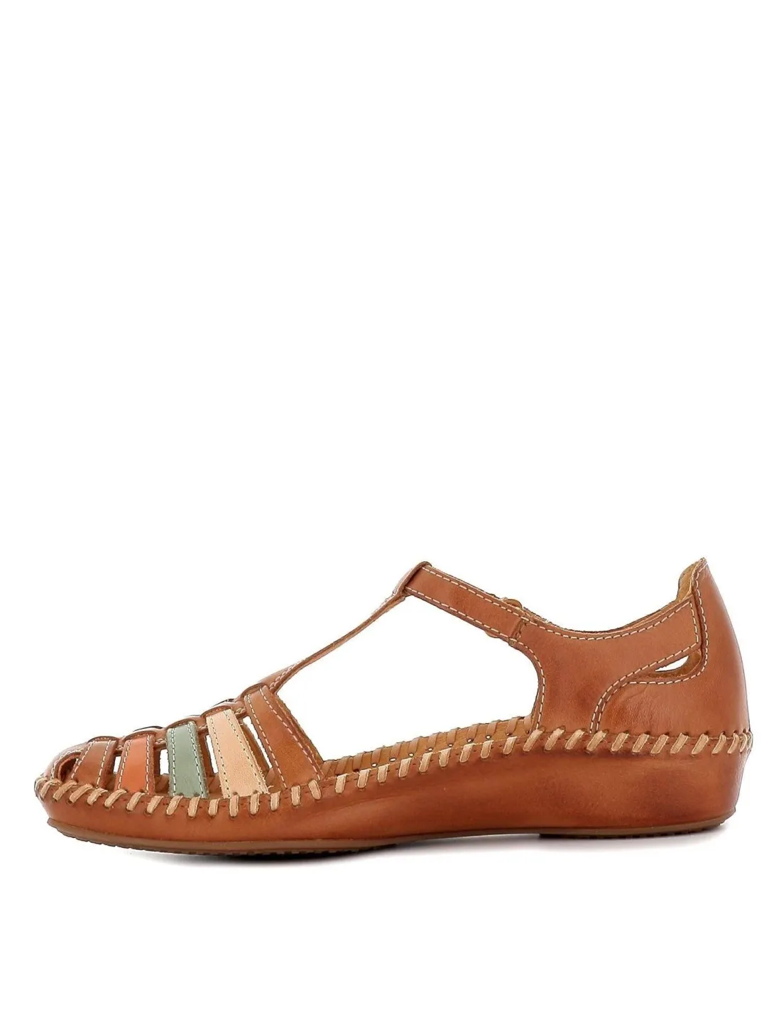 Zapato semiabierto con calado plano para mujer cuero Pikolinos