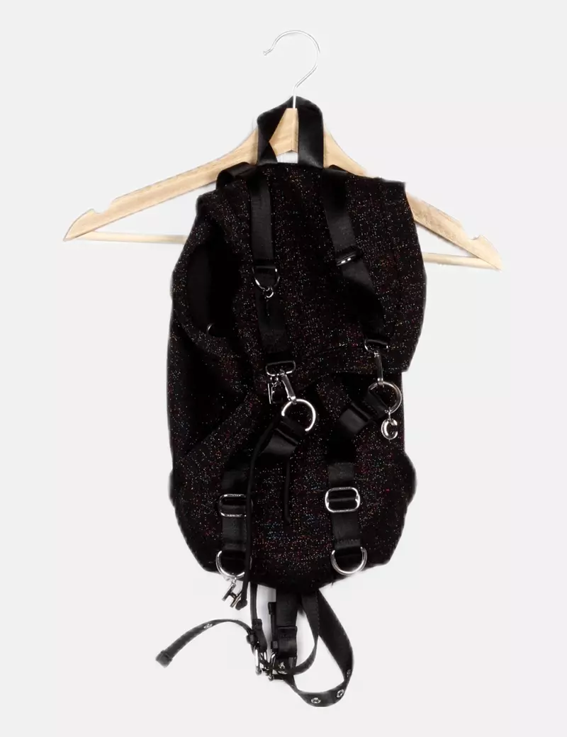 Zara Mochila negra glitter