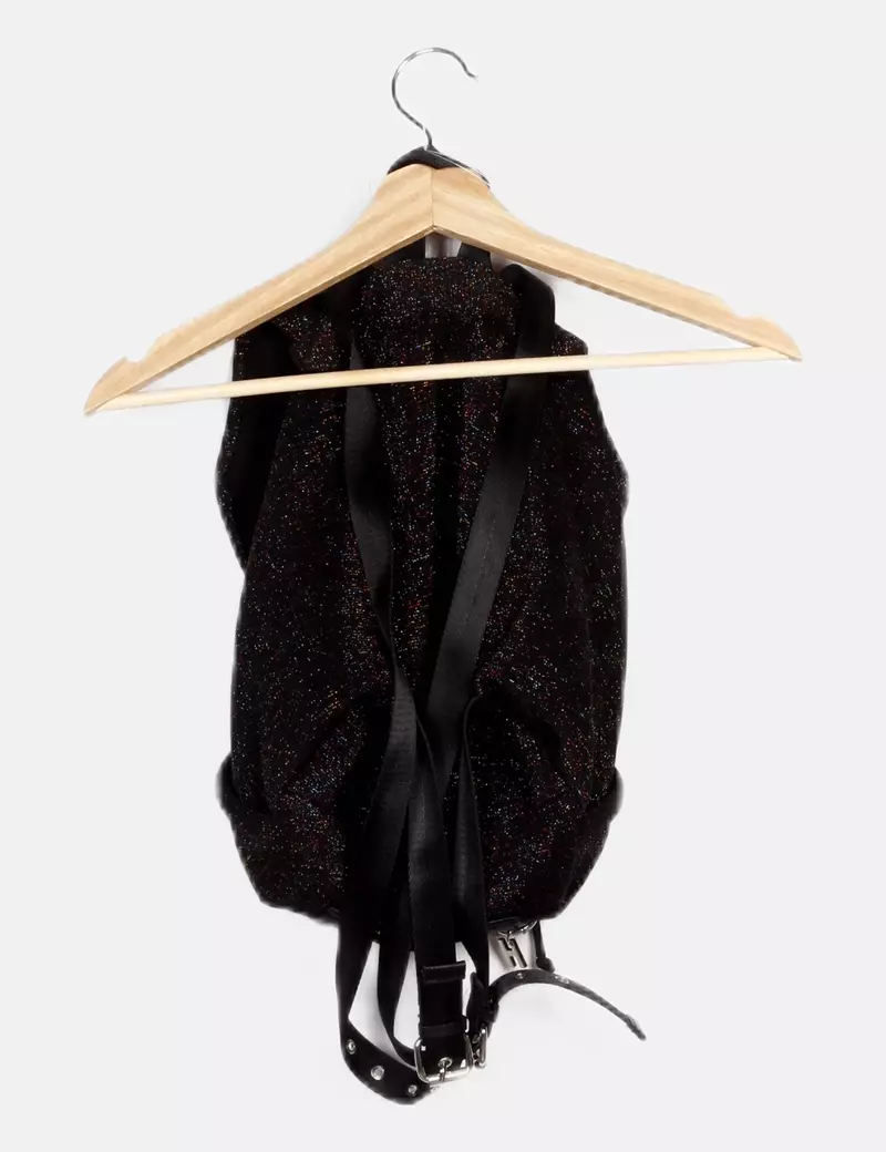 Zara Mochila negra glitter